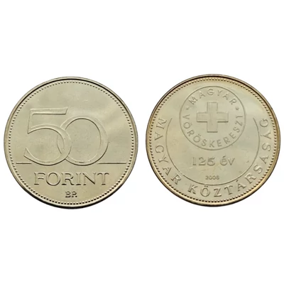 2006 50 forint Magyar vöröskereszt verdefényes emlékérme rollniból Numizmatika - Érmék, érme