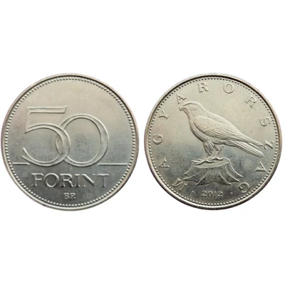 2012 50 forint forgalmi érme, verdefényes ritka évjárat – Réz-nikkel kivitel