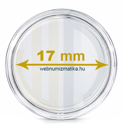 Érmetartó kapszula, érmekapszula, védőtok érméhez 17mm belső átmérő