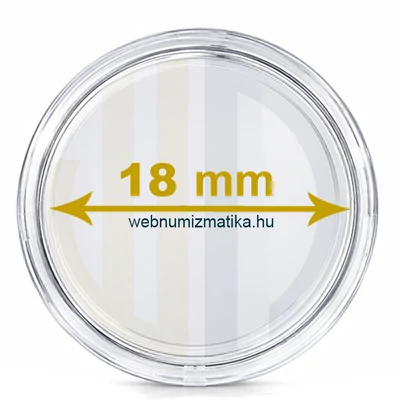 Érmetartó kapszula, érmekapszula, védőtok érméhez 18mm belső átmérő