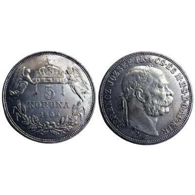 1909 5 Korona K.B. ezüst érme