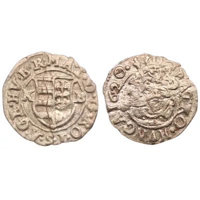1620-as II. Mátyás ezüst denár – K-B verdejelű, Madonna ábrázolással