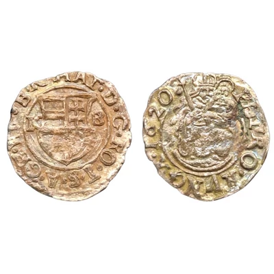 1620-as II. Mátyás ezüst denár – K-B verdejelű, Madonna ábrázolással