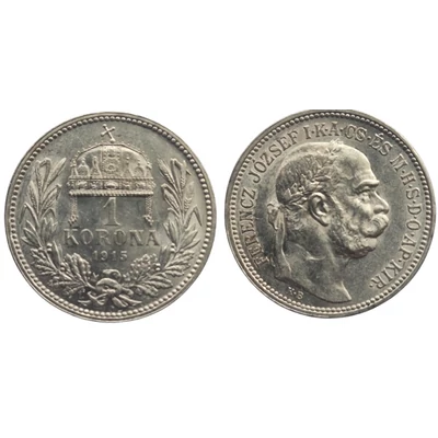 1915 1 korona ezüst érme