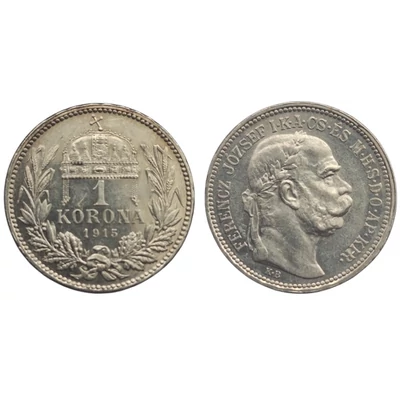 1915 1 korona ezüst érme