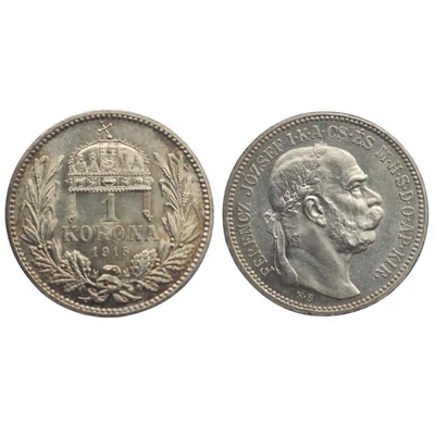 1915 1 korona ezüst érme