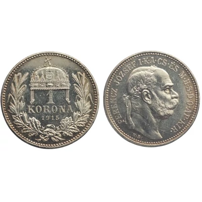 1915 1 korona ezüst érme
