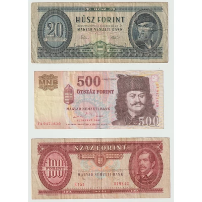 Vegyes Forint bankjegy sor, 3 db (01)