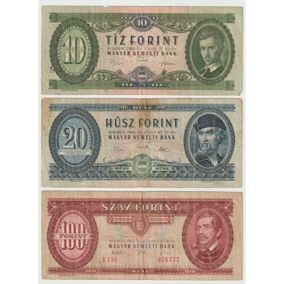 Magyar Klasszikus Forint Bankjegycsomag – 10, 20 és 100 Forint