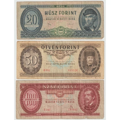Magyar Klasszikus Forint Bankjegycsomag – 20, 50 és 100 Forint