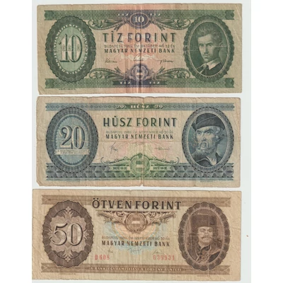 Magyar Klasszikus Forint Bankjegycsomag – 10, 20 és 50 Forint