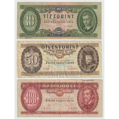 Magyar Klasszikus Forint Bankjegycsomag – 10, 50 és 100 Forint