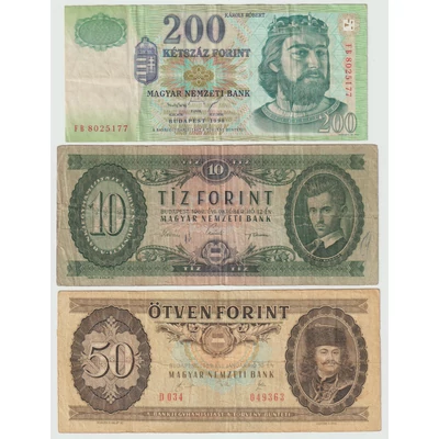 3 darabos történelmi forint bankjegycsomag 
