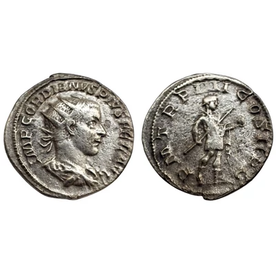 III. Gordianus antoninianus római ezüst érme (PM TR P IIII COS II PP) RIC 92