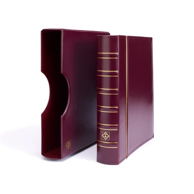 Leuchtturm Grande gyűrűs album - Klasszikus kivitel tokkal, piros szinben, extra nagy méret