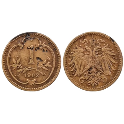 1903 1 Heller érme– Osztrák–Magyar Monarchia