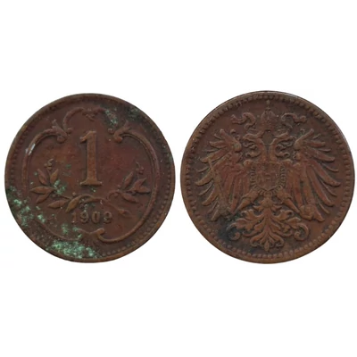 1909 1 Heller érme– Osztrák–Magyar Monarchia