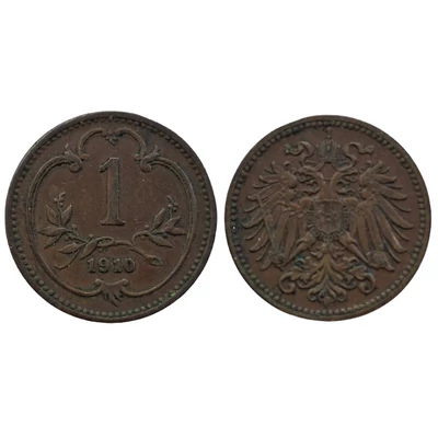 1910 1 Heller érme– Osztrák–Magyar Monarchia