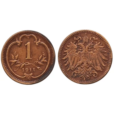 1911 1 Heller érme– Osztrák–Magyar Monarchia