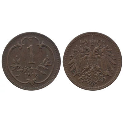 1916 1 Heller érme– Osztrák–Magyar Monarchia