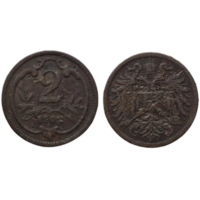 1903 2 Heller bronz érme