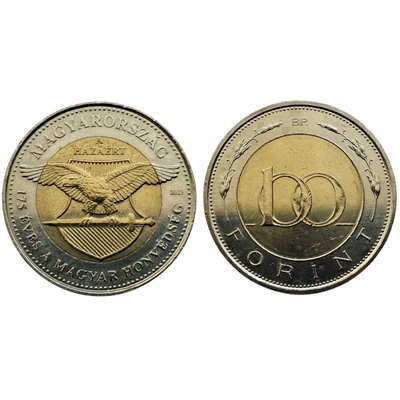 2023 100 forint emlékérme 175 éves a Magyar Honvédség, verdefényes állapotban, rollniból!