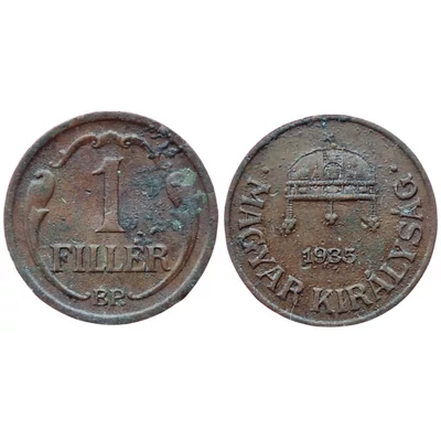 1935 1 Fillér – Horthy-kori bronz forgalmi érme