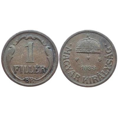 1933-as 1 Fillér – Horthy-kori bronz érme
