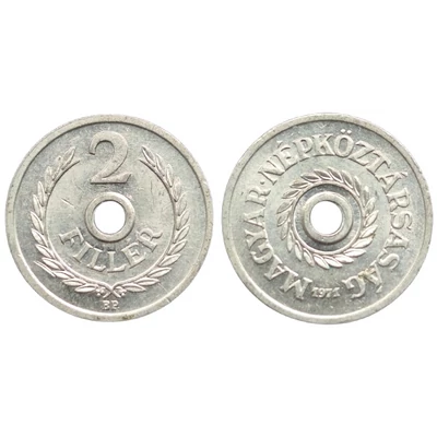 1971 2 Fillér forgalmi érme 