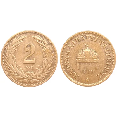 1909 2 fillér bronz érme