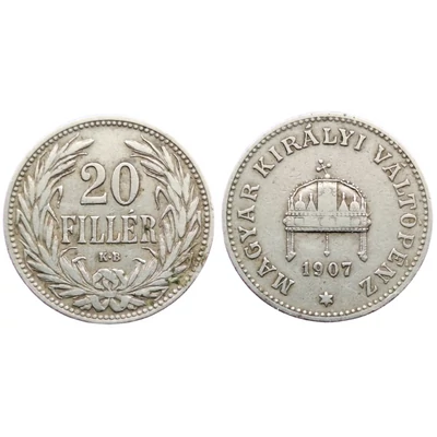1907 20 Fillér forgalmi érme
