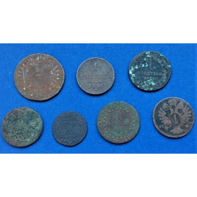 7 darabos Krajcár érme sor kezdő gyűjtőknek 1800-1851