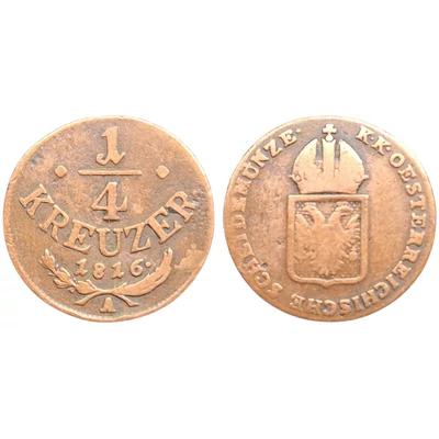 1816 1/4 kreuzer (krajcár) réz érme