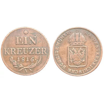 1816 Ein kreuzer (1 krajcár) Osztrák réz érme 
