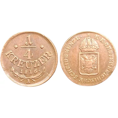1816 1/4 kreuzer (krajcár) réz érme