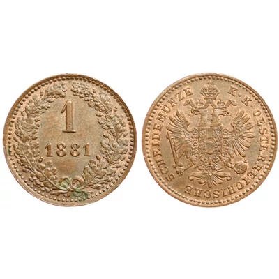 1881 1 krajcár, ein kreuzer XF érme