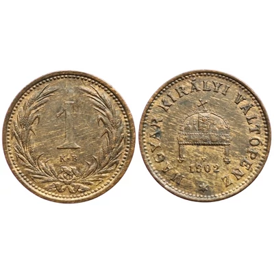 1902 1 fillér bronz érme