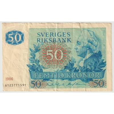 1986 50 korona bankjegy – Svédország, Carl von Linné