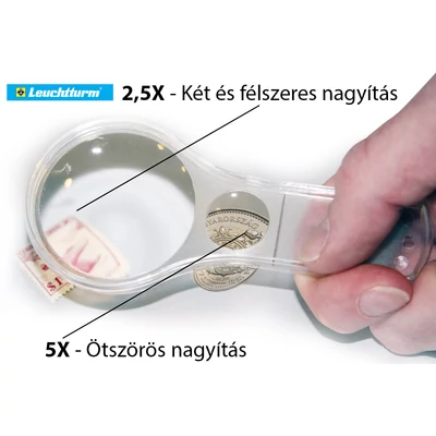 Akril nagyító 2,5x és 5x nagyítással