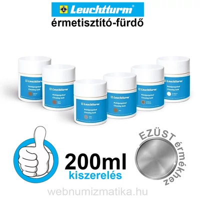 Leuchtturm Érmetisztító-fürdő, ezüst érmékhez, 200 ml