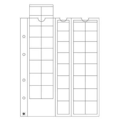 Leuchtturm OPTIMA érmetartó lap, 40 db érméhez 26 mm Ø-ig, átlátszó