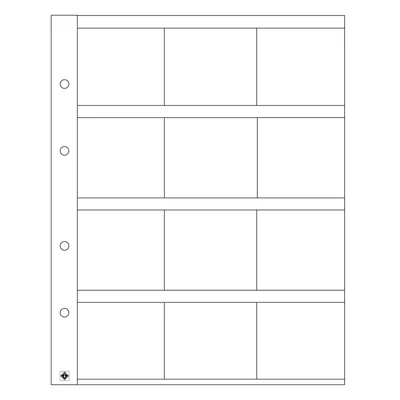 OPTIMA érmetartó lapok, 12 db érmetartó kerethez 50x50 mm, átlátszó
