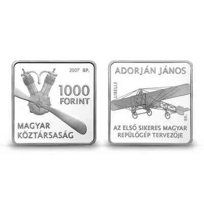 2007. évi Libelle repülőgép színesfém emlékérme -1000 Forint névérték – BU kivitel