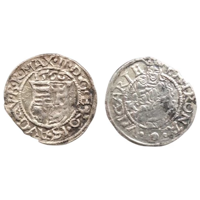II. Miksa ezüst dénár (1565–1575) érme