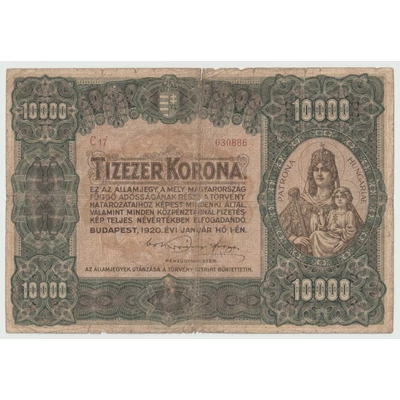 1920 10000 Korona Államjegy