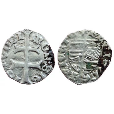 Luxemburgi Zsigmond (1387-1437) ezüst dénár érme  ÉH: 449