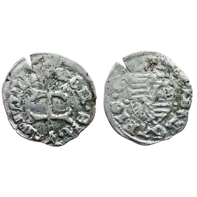 Luxemburgi Zsigmond (1387-1437) ezüst dénár érme  ÉH: 449