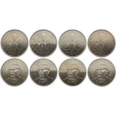 1994 200 forint ezüst forgalmi érme 4 db-os sor F13.1