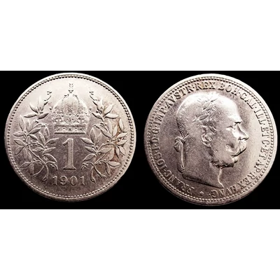 1901 1 korona ezüst érme
