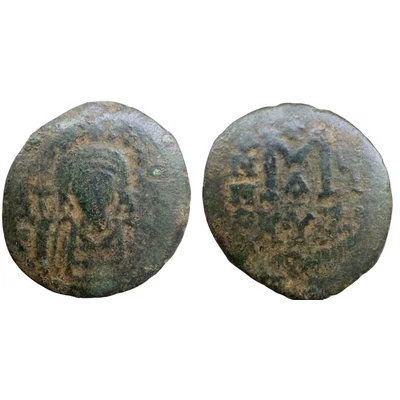 I. Justinianus bizánci bronz érme Kr.u. 541/42 AE Follis Kyzikos verde SB 207